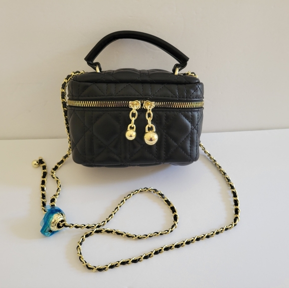 Elegant Quilted PU Leather With Chain Strap Mini Handbag